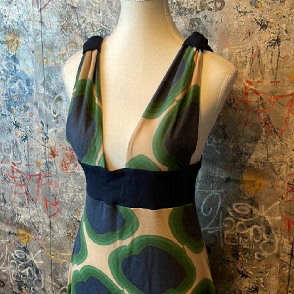 Cute Vintage DeepV Retro Print Dress